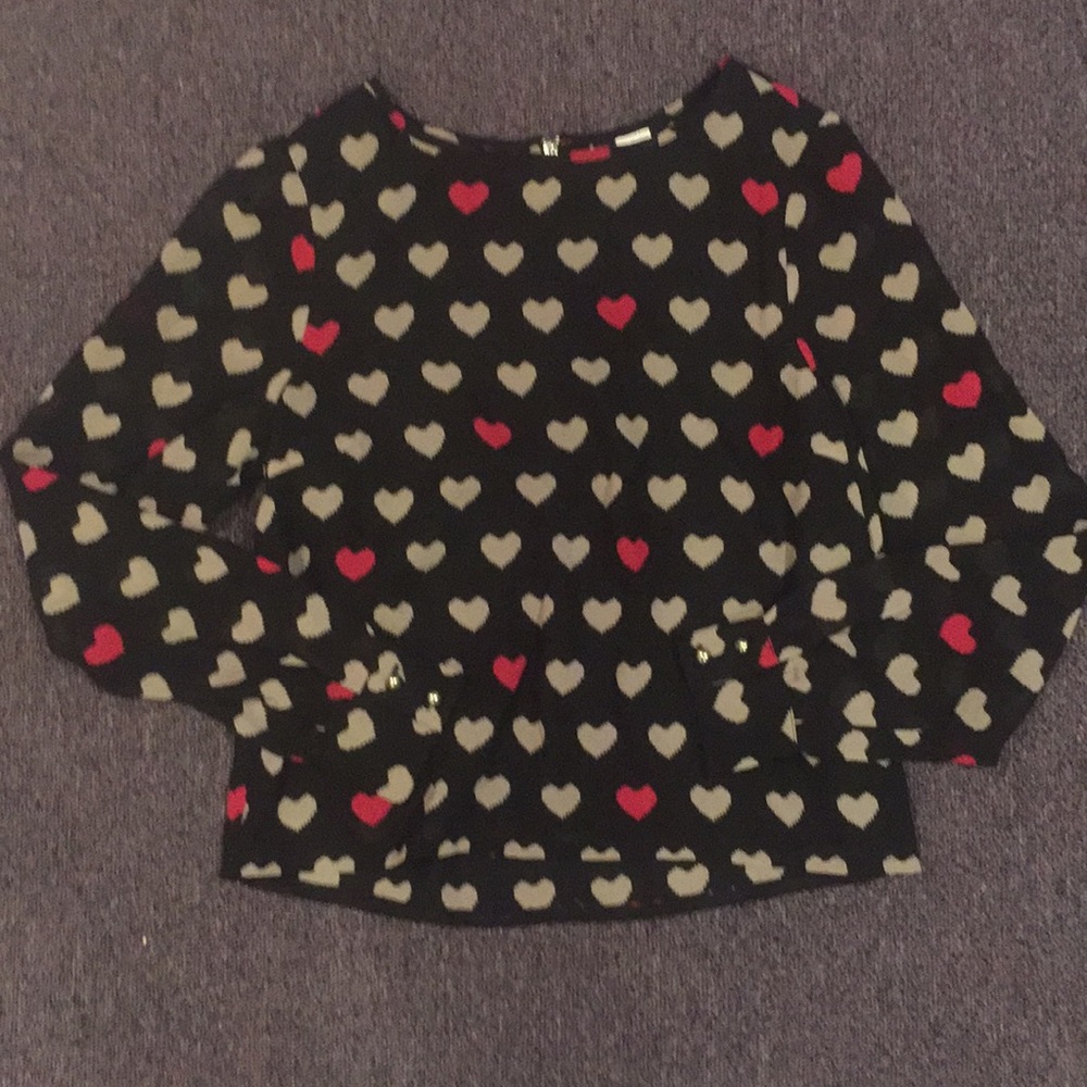 H&M Polka Heart Shirt sz 6